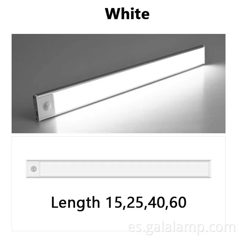 Luz de detección de cuerpo humano ultra delgada, tira de luz autoadhesiva magnética recargable